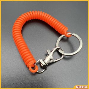 Nurm Coil Springs Keychain Retractable Spring Coil Leash Cord Safety Ropes Lanyard Snap Hook