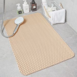 Large Shower Mat Anti Slip Bathtub Mat for Tub & Shower Bath Mat Bathroom Accessories Quick Drying PVC Mat for Bathroom DIY Cutting Design