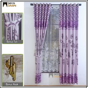 Gorden Jendela Ruang Tamu Mewah Kain Blackout Floking Tebal Embosh Model Smokring