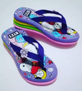 arkn sandal anak wedges lapis pealngi//motip BT21 2021