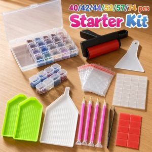 Perfect Mom and Baby Diamond Painting Tool Kit Set 44 74 Pcs Storage Box Grid Sticky Pen Tweezers Wax For Beginners