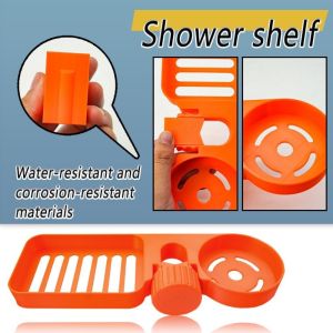 LIANG รับน้ำหนักได้ดี ชั้นวางของในห้องอาบน้ำ ประหยัดพื้นที่ ติดผนัง ที่เก็บจานสบู่ ติดตั้งง่าย ตะกร้าที่มั่นคง ชั้นวางของในห้องน้ำ สำหรับแชมพูและครีมนวดผม