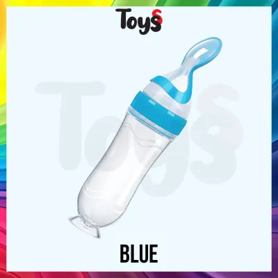 Toyss Silicone Squeeze Spoon Feeder Feeding Bottle Baby Food Feeder Baby Feeder Sudu Makan Baby BPA Free Baby Train Rice Spoon Infant Cereal Food Supplement Feeder Safe Tableware Tools Baby Newborn Silikon Susu Bubur Bayi