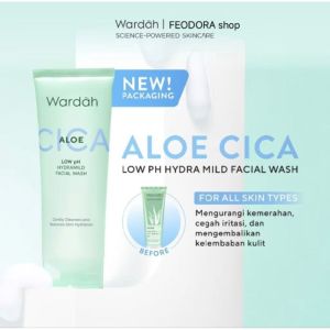 Wardah Nature Daily - Aloe Hydramild Facial Wash - Mencerahkan - Melembabkan Kulit - Mengecilkan Pori Pori - Menenangkan - Virgo Shop