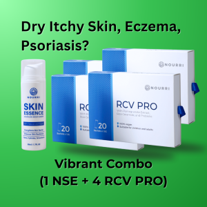 NOURRI - Vibrant Combo (1 Nourri Skin Essence + 4 RCV PRO) for Eczema Psoriasis Dry and Sensitive Skin