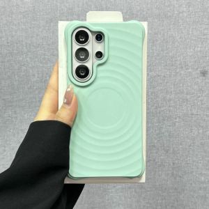Original Liquid Water Ripple Magnetic Silicone Case For Samsung Galaxy S26 S25 S24 S23 Ultra Plus For Magsafe Charging Cover