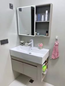 Honeycomb space aluminum bathroom cabinet combination small-sized bathroom washbasin sink sink integrated ceramic basin
