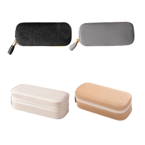 Portable PU Organiser Box With Soft Lining And Multi Layer Compartments For Travel Accessory Storage Container