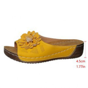 [Free Shipping] Plus-Size Floral WomenS Shoes 2026 Summer New Style Wedge Heel Thick-Soled Open-Toe Sandals For Outdoor Beach Wear