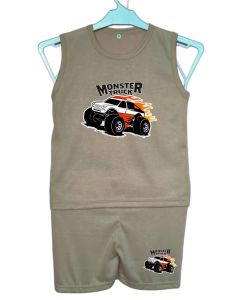 jiusenli Set Singlet Anak / setelan Anak / Laki Dan Perempuan 2-10Tahun Edisi Monster Truck Seri 15