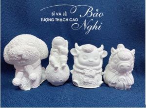 Bộ Tô tượng thạch cao 4 con bất kỳ sz 7-9 cm + màu + cọ.