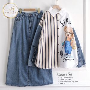 Amelia Dewasa • Setelan Skirt Jeans • Amara // Cinamon
