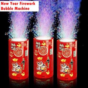 2024 Chinese New Year Firework Bubble Machine Kit Electric Bubbles Toys With Music Light Wedding Party Atmosphere Toys kids New Year Gift