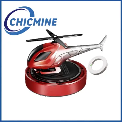 Chicmine Car Air Freshener Car Aromatherapy Diffuser Portable Solar Powered Rotating Helicopter Design Diffuser with Plant Extract Scent