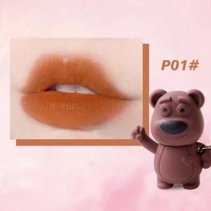 ลิปแมตต์คีย์โฮลด์รูปหมี 🐻 ลิปสติกเนื้อแมตต์แบบพกพา สีติดทน เนื้อนุ่มไม่แห้ง