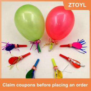 【ZTOYL】 50PCS Colorful Blowouts Whistle Blowing Dragon With Balloon For Kids Birthday Party Favors Decoration Children Toys Supplies