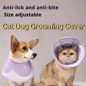 CUTE ELVES Flower Printing Pet Elizabeth Circle 3D Cartoon Pet Protective Cover Cat Neck Ring Soft Mesh Cat Dog Grooming Cover Postoperative Care