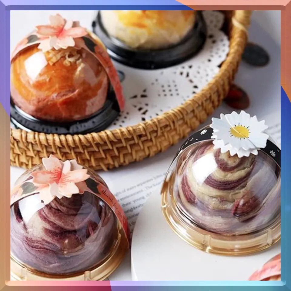 Mini Clear Cake Boxes With Lids GULELAYAR 50Pcs Clear Plastic Mini Cake Box  With Dome Lids, Mini Muffin Container Muffin Packaging Boxes