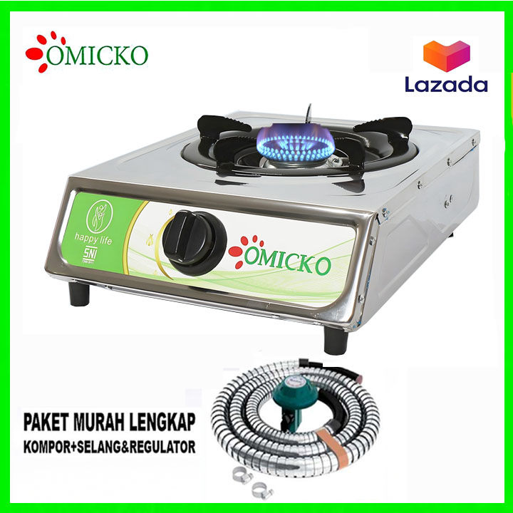 Kompor Gas Omicko 1 Tungku Stainless Kompor 1 Tungku Kompor Satu