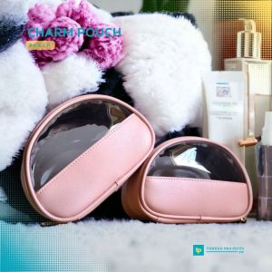 THREAD PROJECTS Peach Charm Pouch Makeup Bag Lip Tint Case Travel Organizer Skincare Packaging