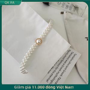 QK FA ✨ Ngọc trai lớn chuỗi eo của phụ nữ vành đai đàn hồi với kim cương trang trí tất cả các trận đấu váy thời trang giản dị thiết kế sang trọng tráng Gothic