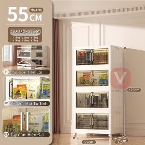Tủ Đựng Đồ Nâng Cấp Thiết Kế Gấp Gọn Trong Suốt Cửa Đôi Đa Dạng Kích Thước