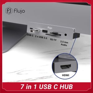 Flujo USB C HUB Compatible With iMac Pro Multi-Function Type-C Adapter to HDMI 4K with 2 USB 3.0 PortsUSB-C Data Transferring Port SD/TF Card Reader 3.5MM Audio Mic Jack Compatible with Apple 2018/2019 iMac and iMac Pro