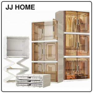 【JJ HOME】Foldable Large Wardrobe Cabinet with Adjustable Shelves Hanging Pull-Out Racks