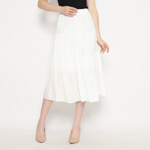 MINEOLA Rok Katun Midi Premium Bahan Impor - Putih (All Size)