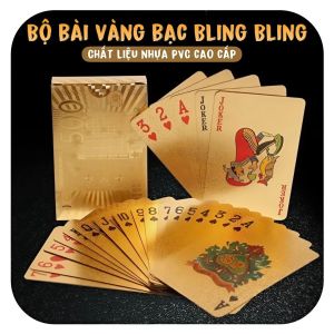Bộ Bài Tây Nhựa PVC Mạ Vàng 54 Lá Cao Cấp – Chống Nước Dẻo Dai Ánh Kim Sang Trọng