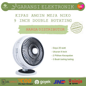 NIKO KIPAS ANGIN MEJA 9" ROTATNG DESK FAN NIKO NK-906A 9 KIPAS MEJA ROTASI/KIPAS MEJA 9 INCI PUTIH/KIUPAS MEJA PORTABLE/KIPAS ANGIN MEJA PORTABLE/KIUPAS ANGIN MEJA 9 INCI ROTASI