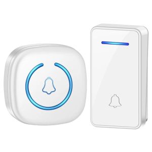 CACAZI Welcome Home Self-Powered Wireless Doorbell Waterproof 150M Remote No Call Ring 1 Button 1 Receiver US EU