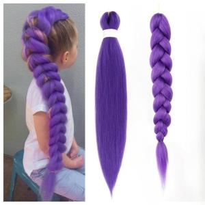 baoda Christmas Gift 26inch Cosplay Wig KPOP Rumi Long Purple Braided Dress Up Accessories DIY Ponytail Braid Heat Resistant Synthetic Wig
