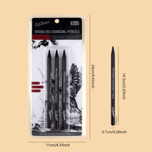 Artists Woodless Charcoal Pencil SetIncluding Soft Medium and HardHB/2B/4B/6B/8B/EE Non-wood Graphite and Charcoal Pencil for DrawingWritingShading Sketching