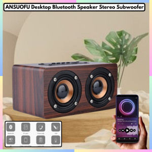 FAST DELIVERY ANSUOFU Desktop Speaker Bluetooth Full Bass Suara Jernih Stereo Subwoofer