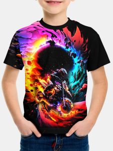 [Local Stock] VCC Childrens T-Shirt Boy 3D Motorcycle Print T-Shirt for Boy Short Sleeve Top Active Outdoor Kids Girl T-Shirt Boy Child Tee Shirt