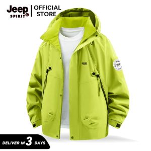 Jeep Spirit Men Zipper Jacket Hoodies Waterproof Outerwear Casual Sports Windbreaker