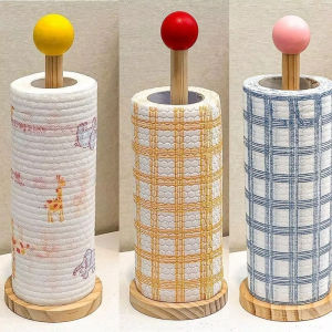 Wood Toilet Paper Holder No Drill Kitchen Storage Tissue Hanger Vertical For Kitchens Bathrooms Living Rooms Restaurant