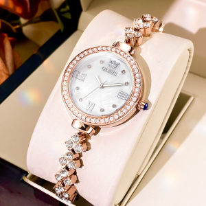 OLEVS 9903 Quartz Women Fashion Watch Gift Round-dial Stainless Steel Watchband Wristwatch Luminous