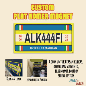 Magnet Kulkas Plat Nomor Custom Tema Italian Simple