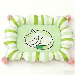 OUTOPEN Wear-Resistant Pet Cooling Mat Double-Sided Removable Ice Silk Pet Bed Cartoon Pattern Comfortable Cat Ice Pad Summer Season