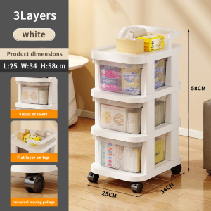 Moving Trolley Cart Transparent Drawer Storage Organizer For Baby Plastic Drawer Cabinet For Clothes Snack Toy Home Storage Organizer Box