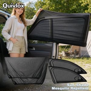 Car Window Sunshade Curtains Fit Most 2/4 Pcs Anti Mosquito Mesh Net Foldable Breathable Sun Cover For Suv