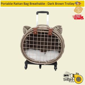 Beg Rotan Pembawa Kucing Bernafas / Portable Rattan Breathable Bag / Pet Carrier