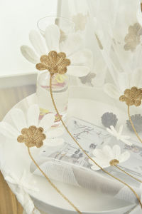 Baara Sheer Langsir Lace Bersulam Bunga Siap Jahit Cangkuk & Ring / Ready Made Day Curtain Hook Ring