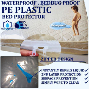 Plastic Waterproof Mattress Protector Zip Transparent Plastic Mattress Cover Zip Bed Mattress Storage Bag