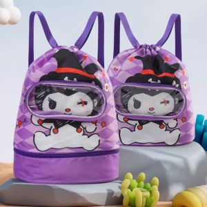 LIGHTER การ์ตูนลายการ์ตูน กระเป๋าว่ายน้ำเด็ก น่ารักน่ารักๆ กันน้ำกันน้ำได้ กระเป๋าเป้สะพายหลังกีฬา ของใหม่ แยกเปียกแห้ง กระเป๋าเก็บอุปกรณ์อาบน้ำ ชายหาดริมชายหาด