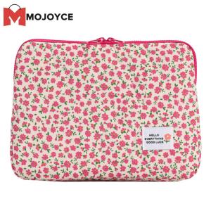 MOJOYCE Premium Soft Padded Laptop Bag with Zipper Cover and Floral Pattern for 14 Inch Notebook Travel and Business