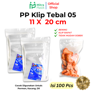 Plastik PP Klip 11x20 Tebal 50 Micron Kemasan Snack BluKing Zip Lock Zipper 11 x 20 Bungkus Keripik Kacang Cemilan Basreng