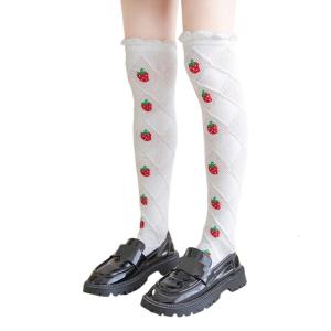 1 Pair Long Tube Socks for Kids Cotton Childrens Above Knee Length Socks Printed Stockings for 2025 Spring Daily